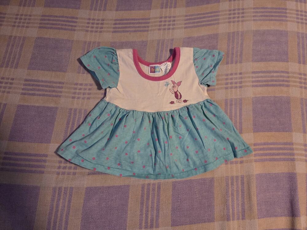 VTG Baby Dress Disney Winnie The Pooh Piglet 24M Polka Dot Rare 90s Y2k 2000s